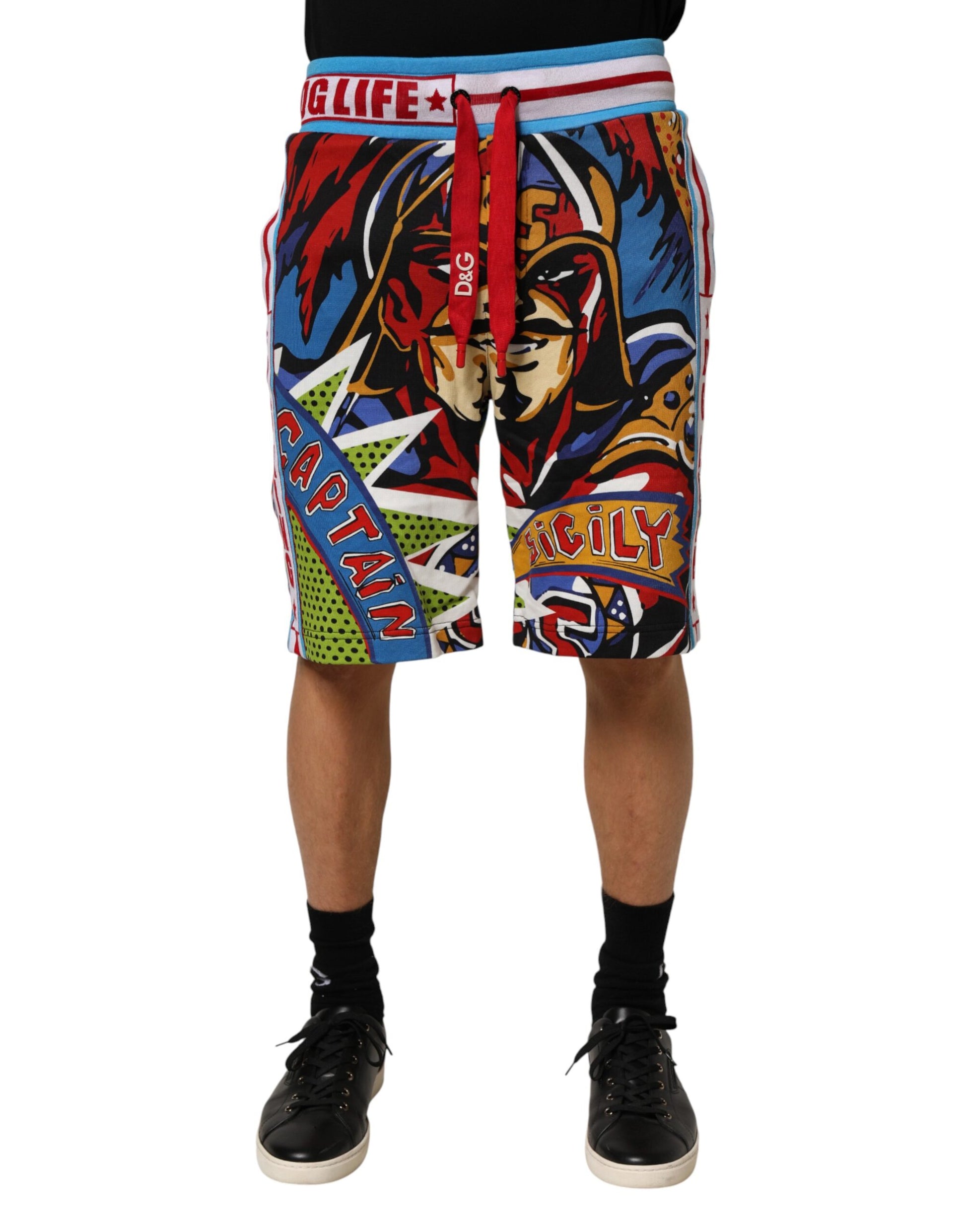 Shorts Bermuda Homme Dolce & Gabbana Multicolor Captain Sicily
