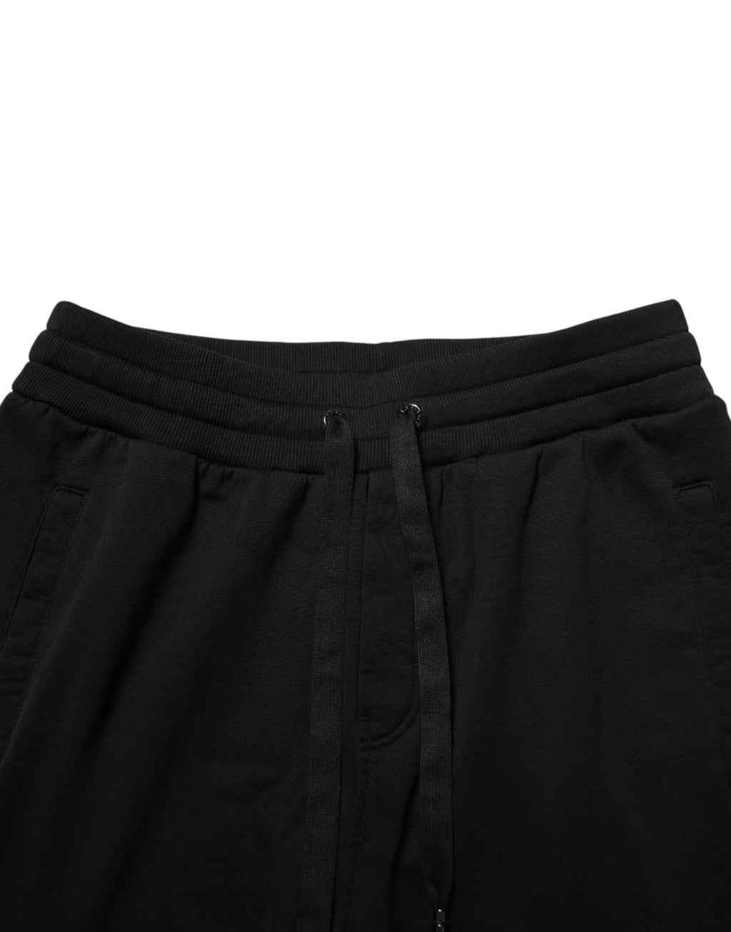 Pantalon de survêtement en coton noir avec logo DG Dolce & Gabbana