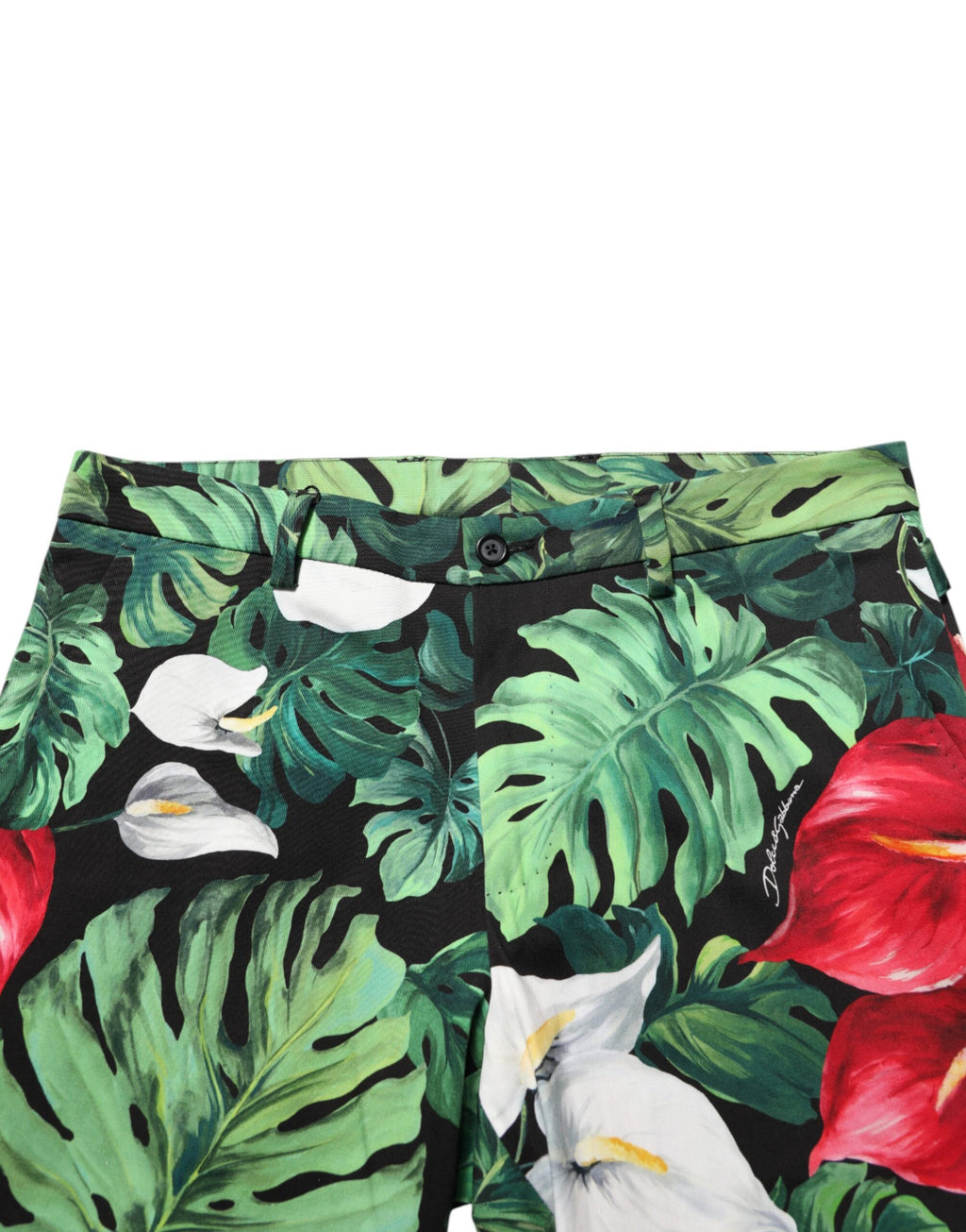 Pantalon Fuselé en Coton Imprimé Floral Multicolore Dolce & Gabbana