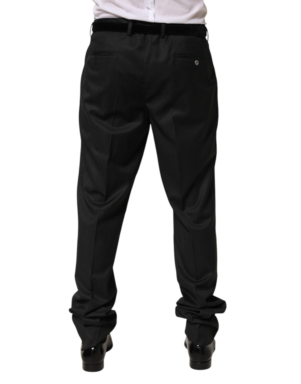 Pantalon de costume habillé noir en laine Dolce & Gabbana pour homme