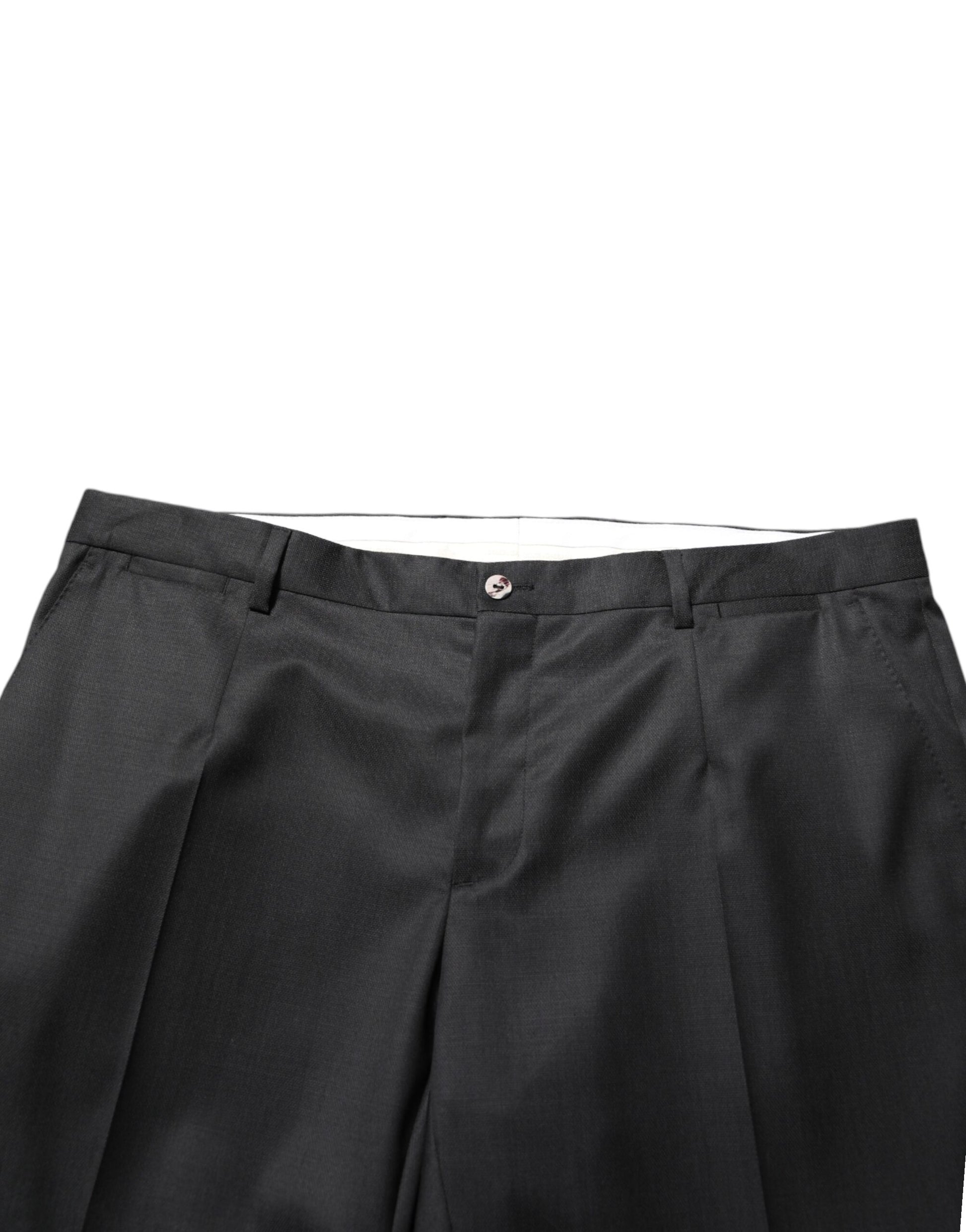 Pantalon de costume habillé noir en laine Dolce & Gabbana pour homme