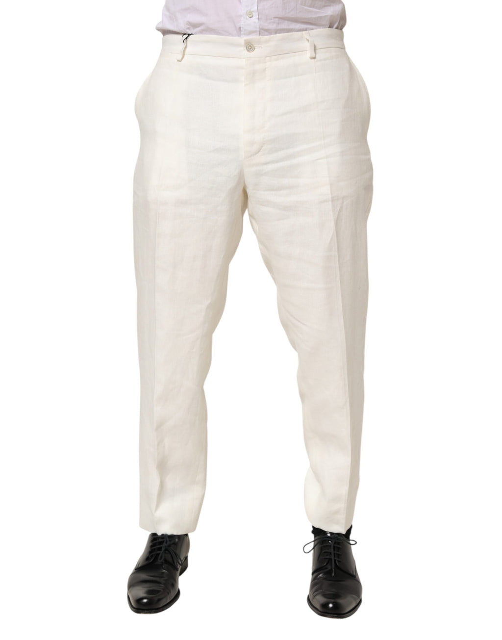 Pantalon de cérémonie en lin blanc Dolce & Gabbana pour homme