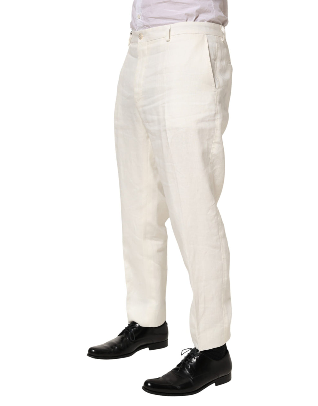 Pantalon de cérémonie en lin blanc Dolce & Gabbana pour homme