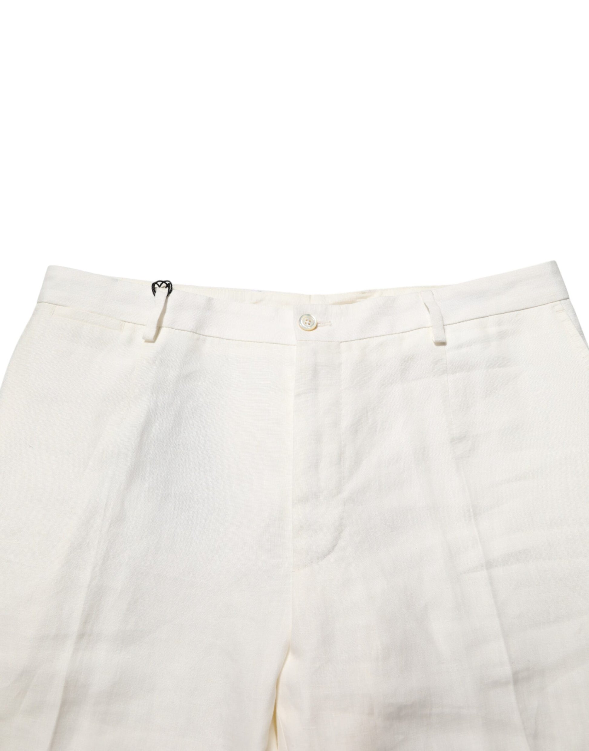 Pantalon de cérémonie en lin blanc Dolce & Gabbana pour homme