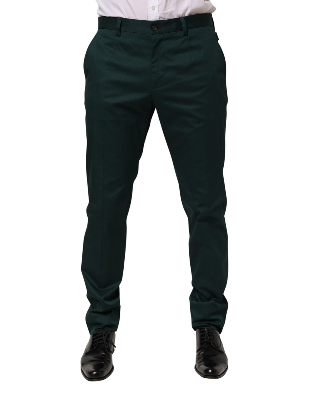 Pantalon de costume Dolce & Gabbana vert en coton pour homme