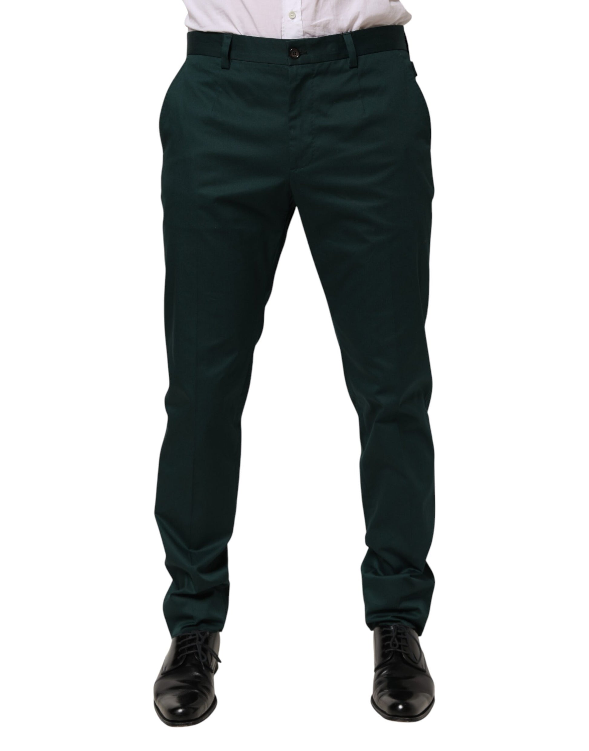 Pantalon de costume Dolce & Gabbana vert en coton pour homme