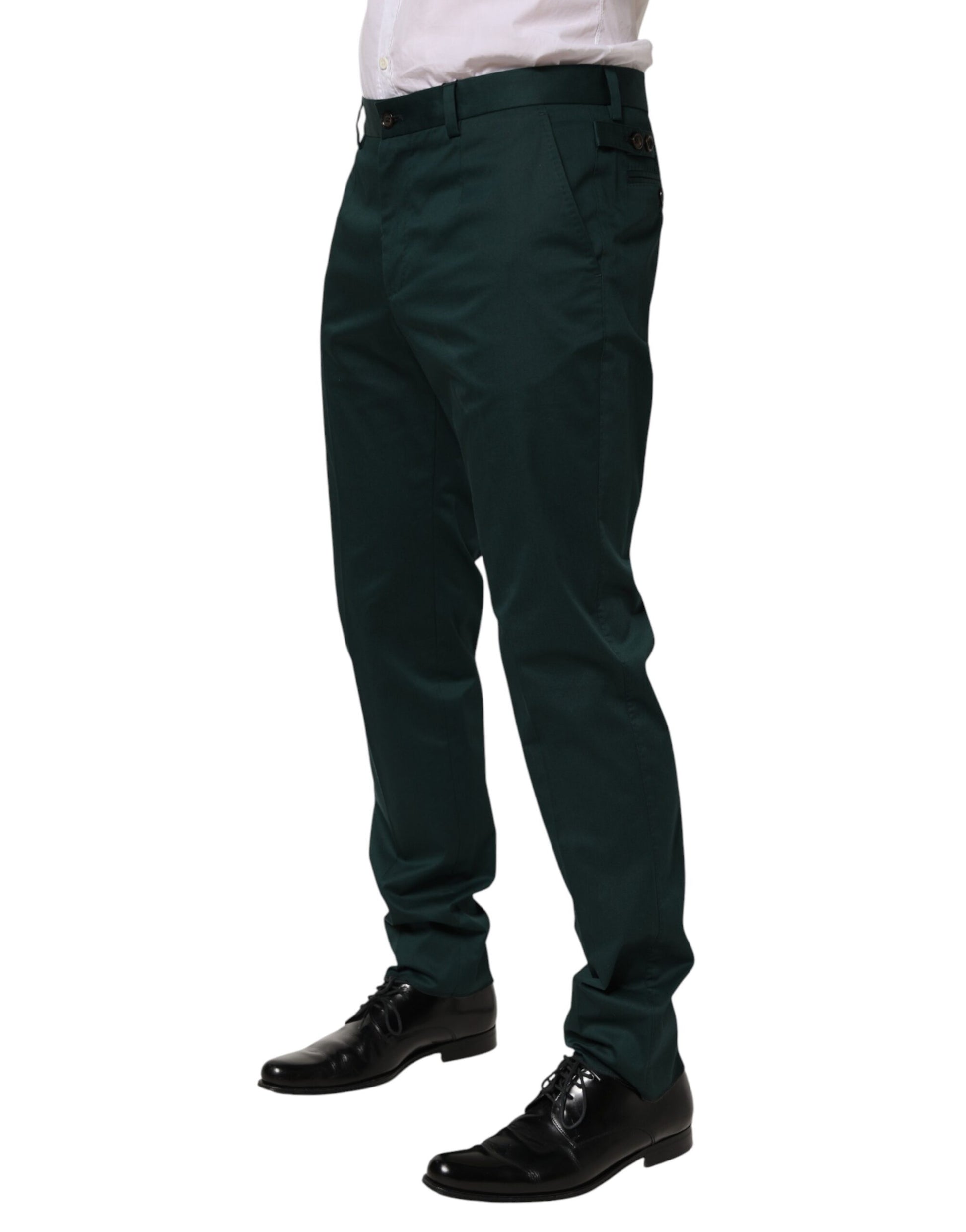 Pantalon de costume Dolce & Gabbana vert en coton pour homme