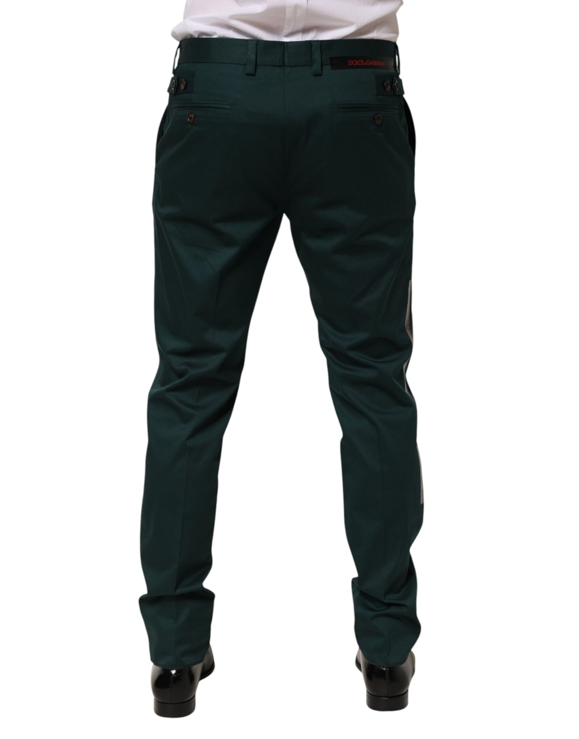 Pantalon de costume Dolce & Gabbana vert en coton pour homme