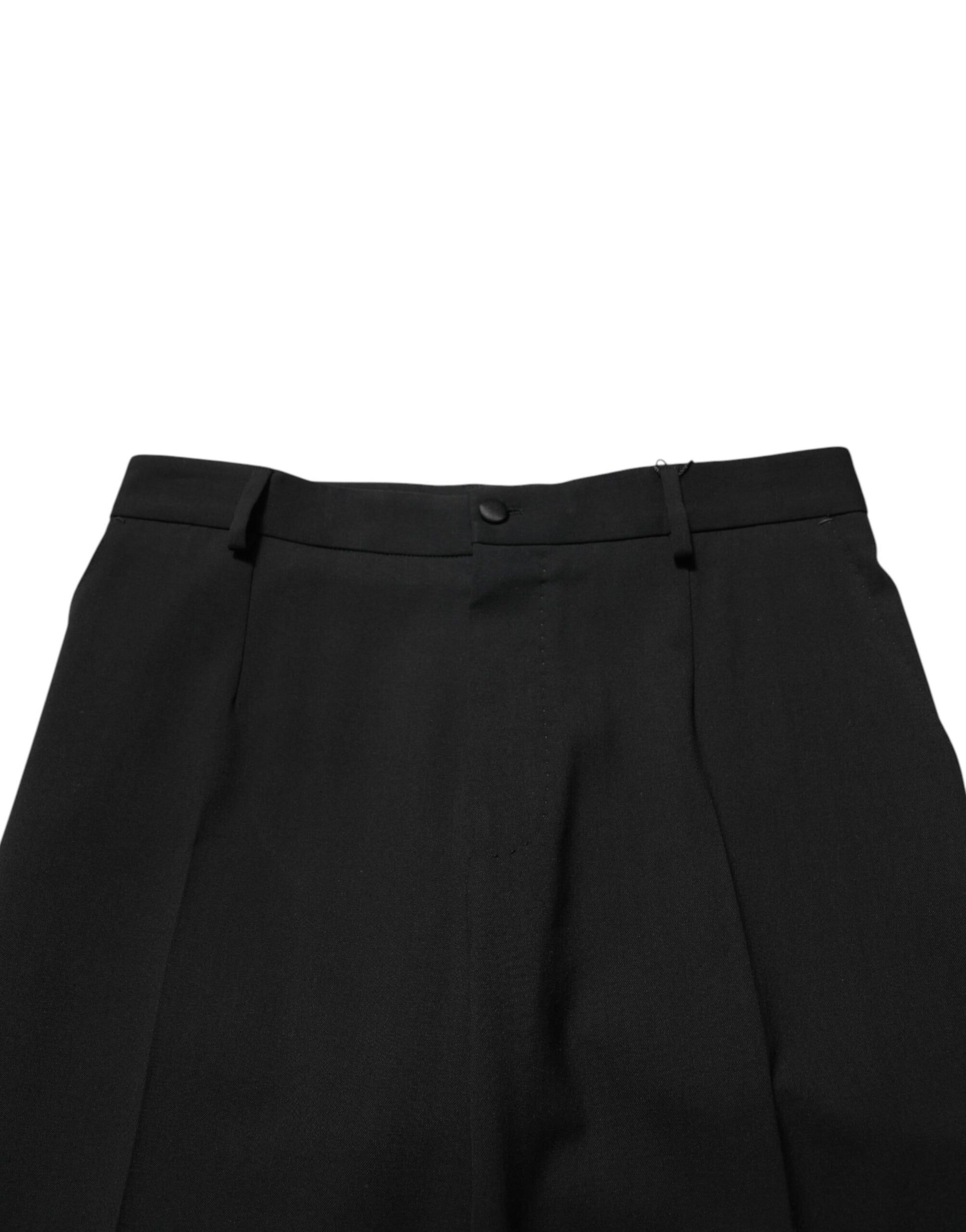 Pantalon de costume habillé noir en laine Dolce & Gabbana pour homme