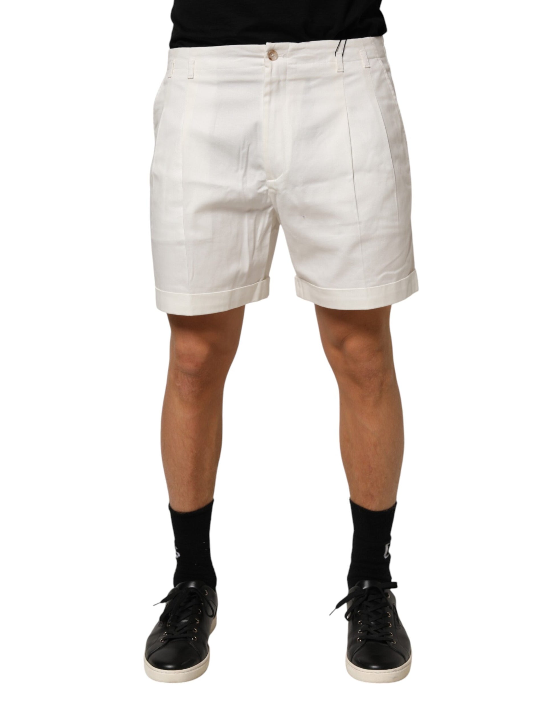 Shorts bermuda Dolce & Gabbana en coton blanc taille mi-haute pour homme