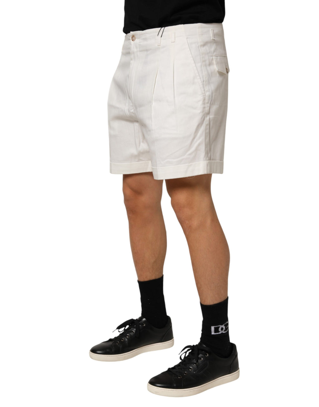 Shorts bermuda Dolce & Gabbana en coton blanc taille mi-haute pour homme