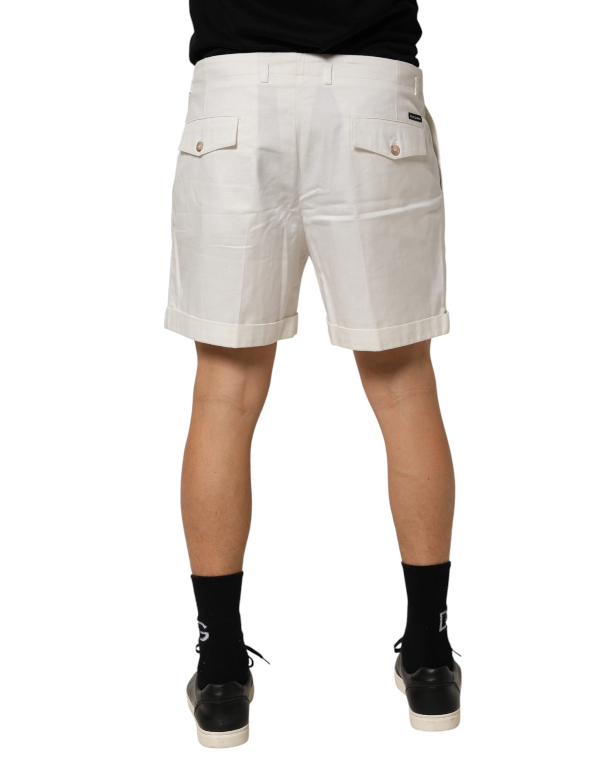 Shorts bermuda Dolce & Gabbana en coton blanc taille mi-haute pour homme