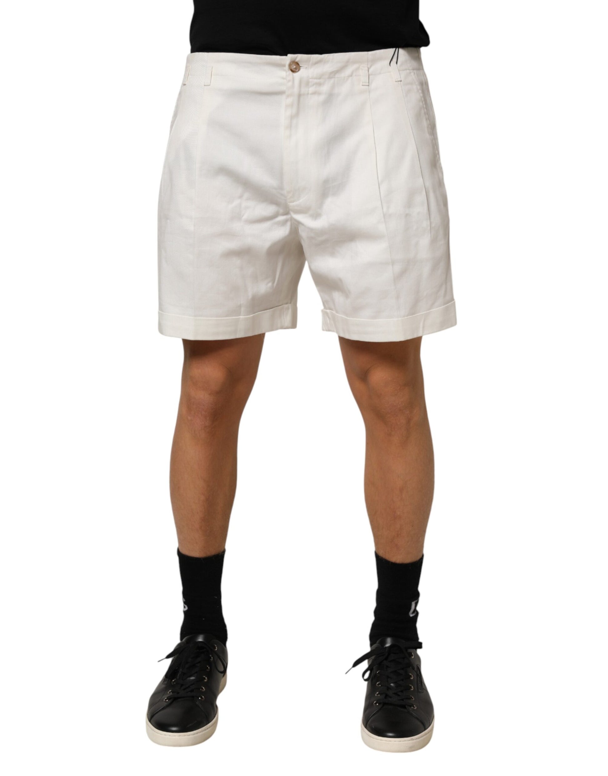 Shorts bermuda Dolce & Gabbana en coton blanc taille mi-haute pour homme