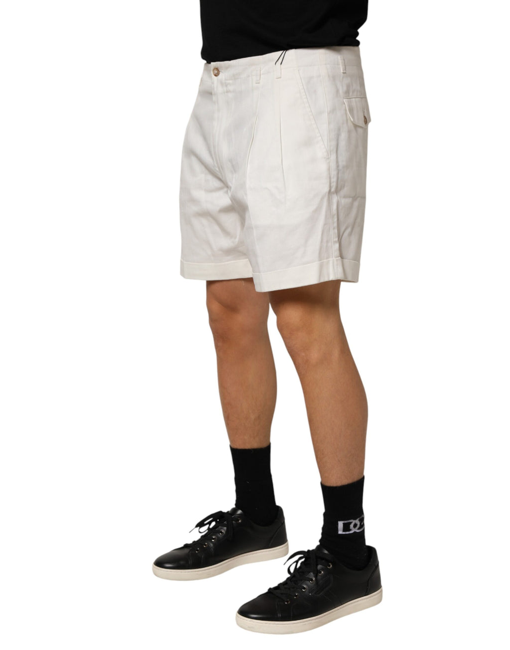 Shorts bermuda Dolce & Gabbana en coton blanc taille mi-haute pour homme