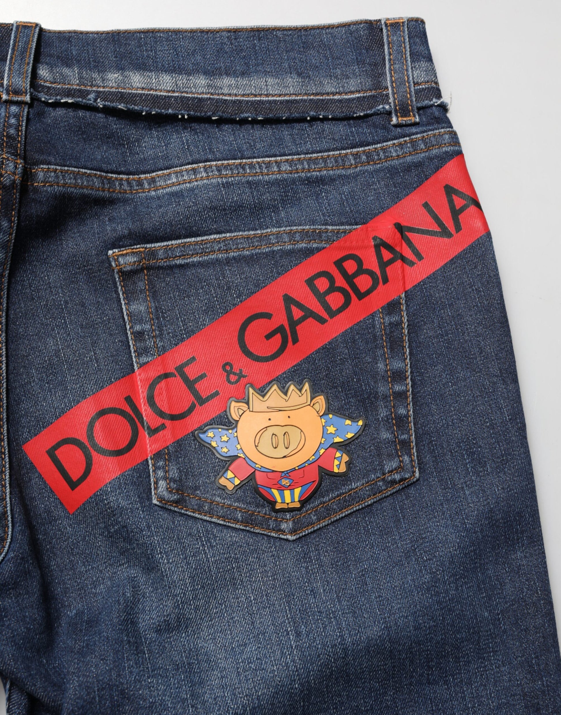 Jean slim en jean stretch en coton bleu Dolce & Gabbana pour homme
