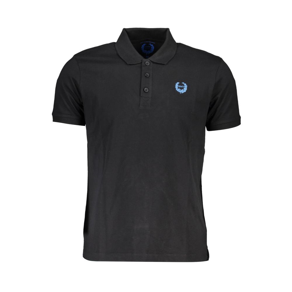 Polo Gianmarco Venturi noir en coton pour homme