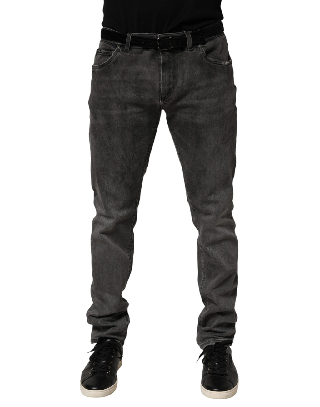 Jean slim en denim gris foncé en coton pour homme Dolce & Gabbana