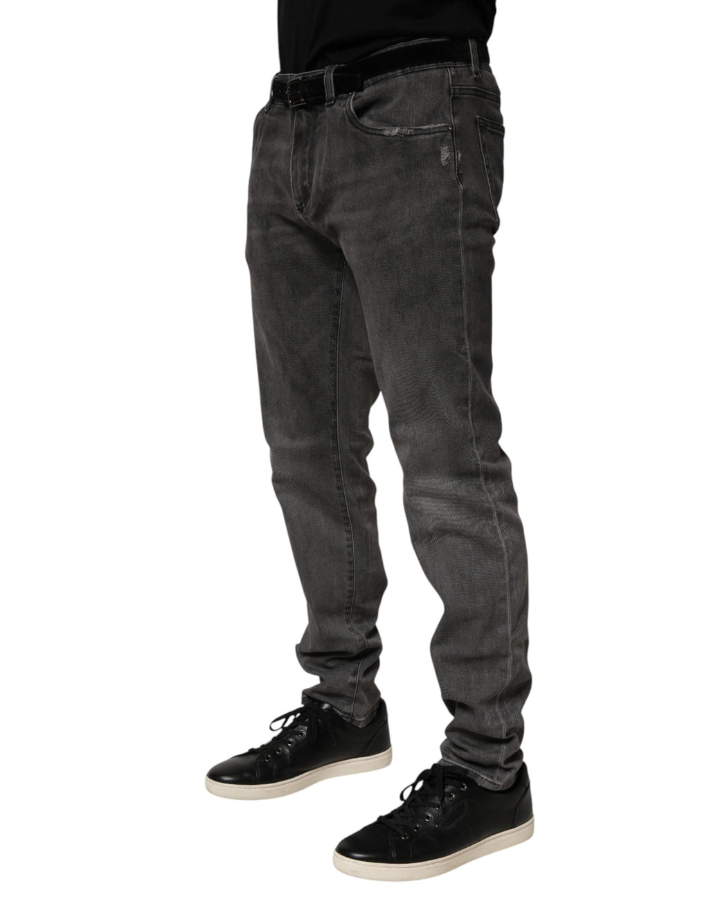 Jean slim en denim gris foncé en coton pour homme Dolce & Gabbana