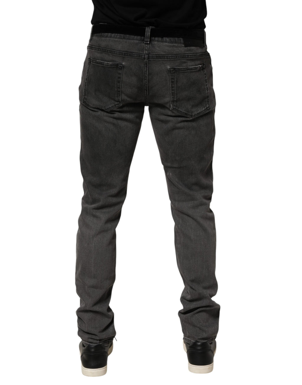Jean slim en denim gris foncé en coton pour homme Dolce & Gabbana