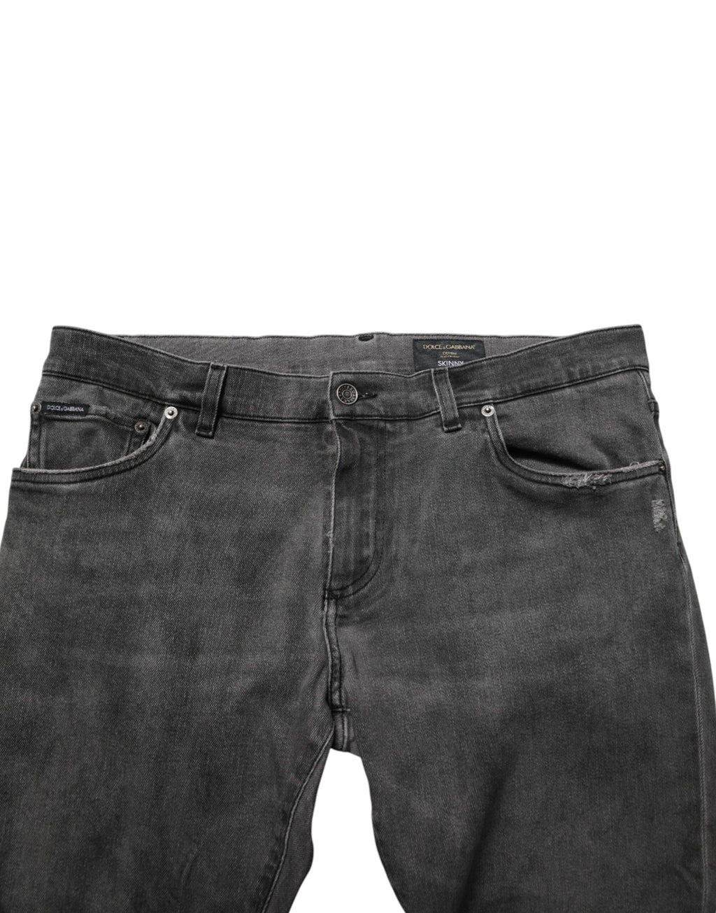 Jean slim en denim gris foncé en coton pour homme Dolce & Gabbana