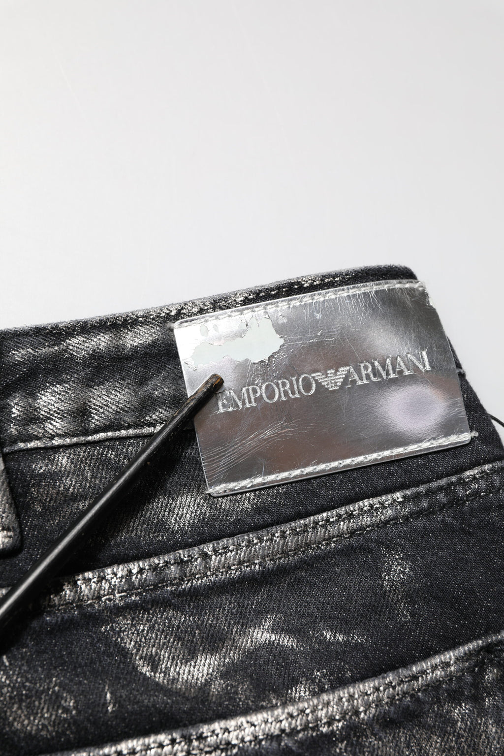 Emporio Armani Black Washed Slim Fit Men Denim Trouser Jeans