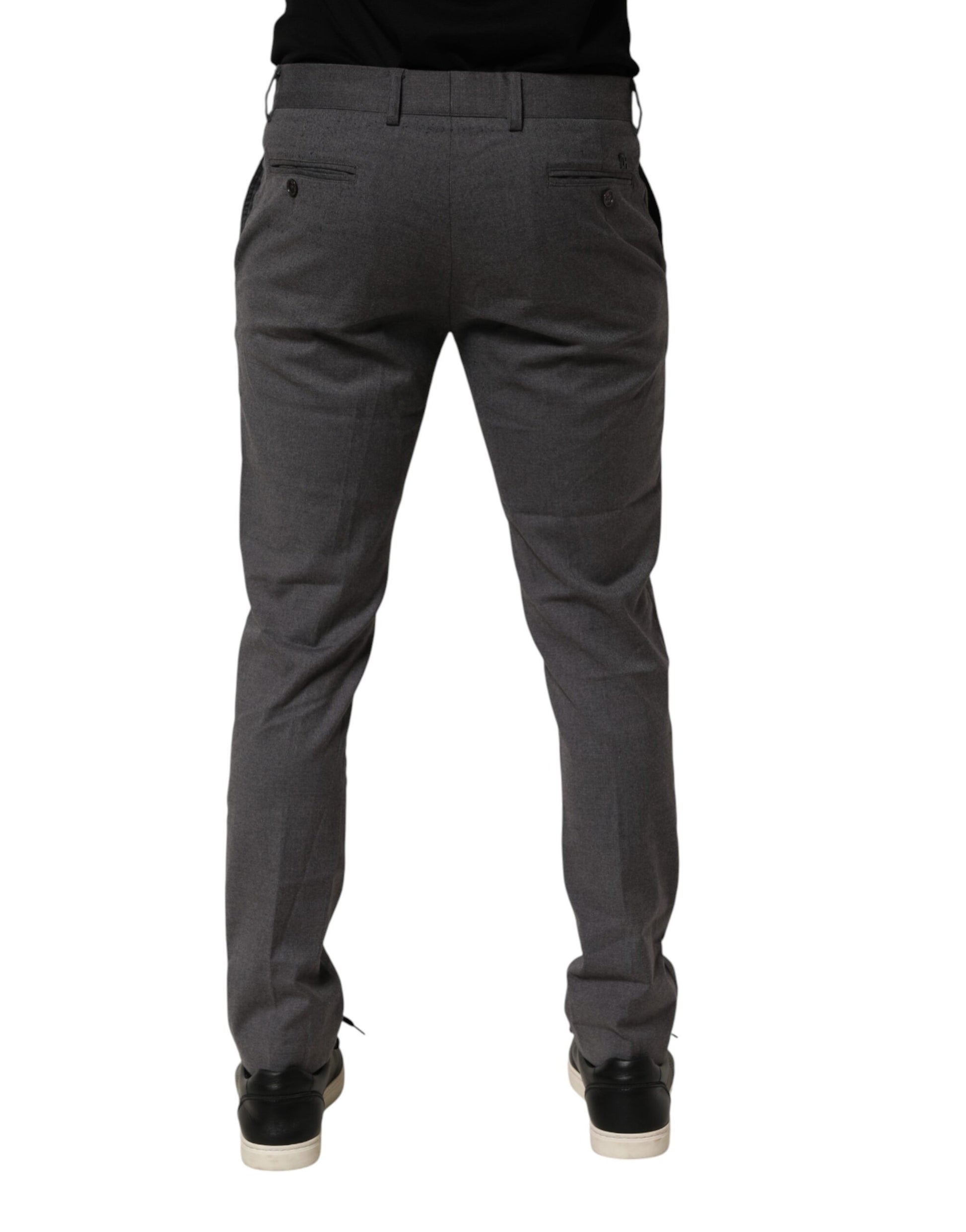 Daniele Alessandrini Gray Polyester Formal Dress Trouser Pants