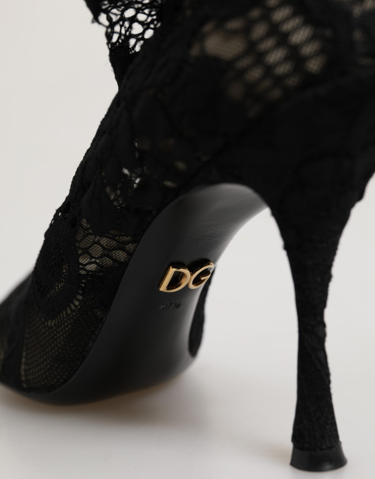 Chaussures à talons Dolce & Gabbana noires Bottines en dentelle Taormina