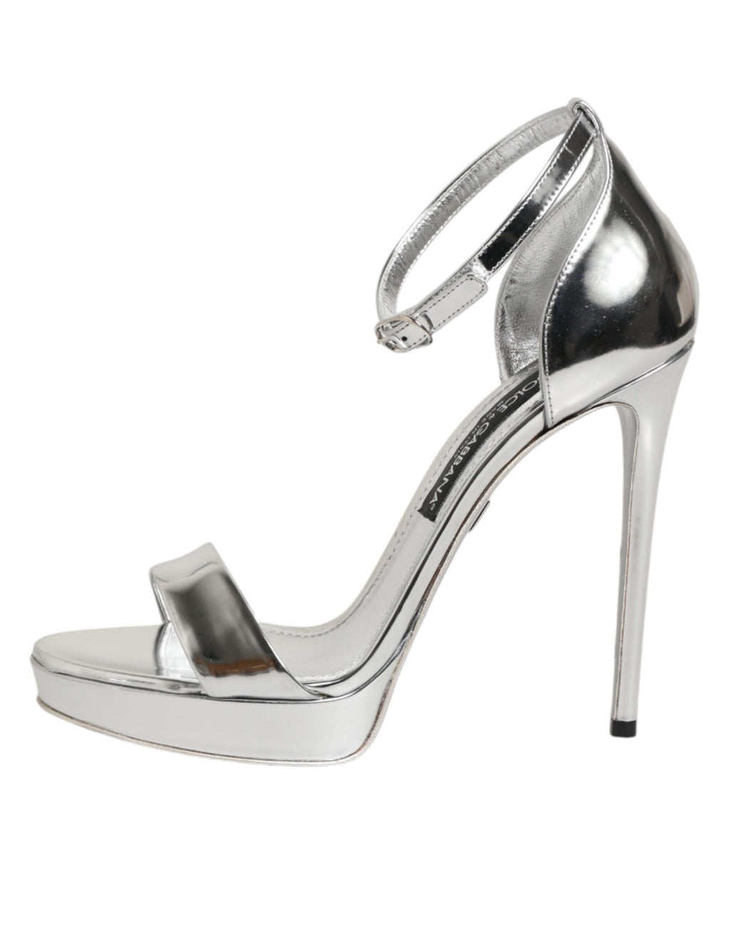 Chaussures Sandales compensées Keira en cuir argenté Dolce & Gabbana