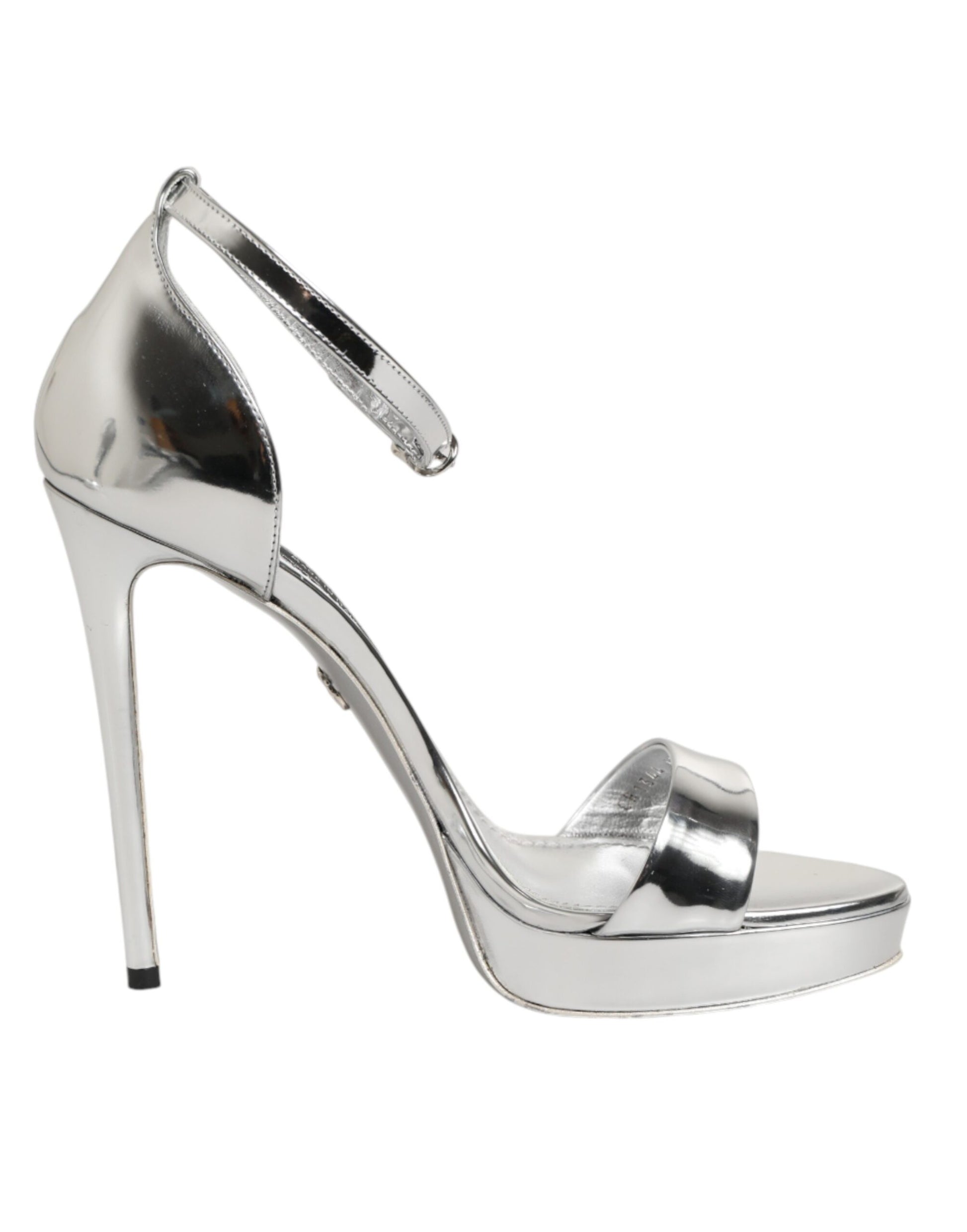 Chaussures Sandales compensées Keira en cuir argenté Dolce & Gabbana