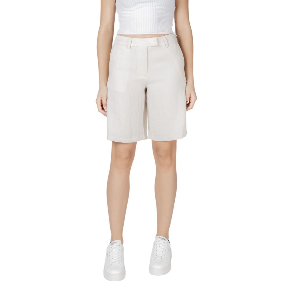 Shorts bermudas beiges en viscose Vila Clothes