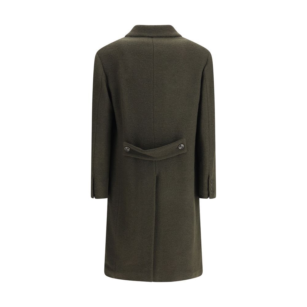 Cruna Green Fleece Wool Coat