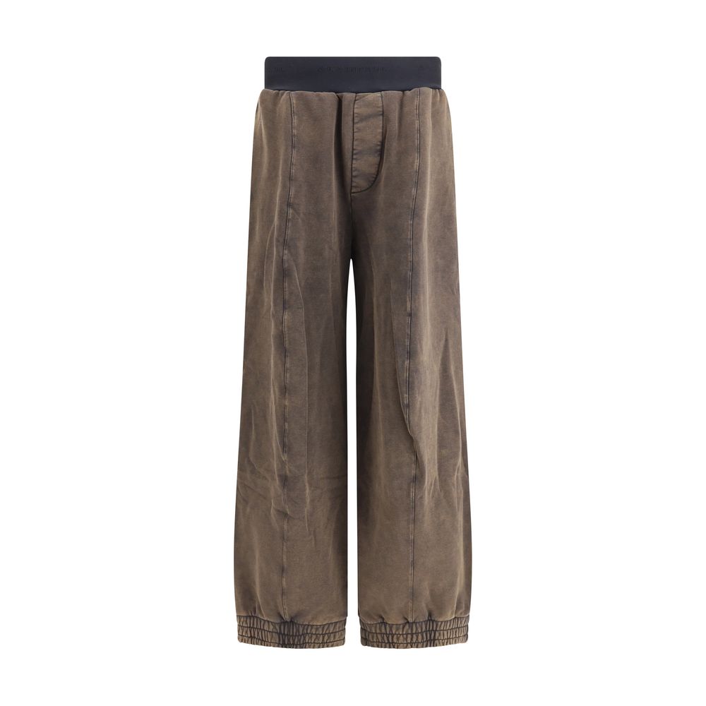ALAINPAUL Brown Cotton Casual Pants