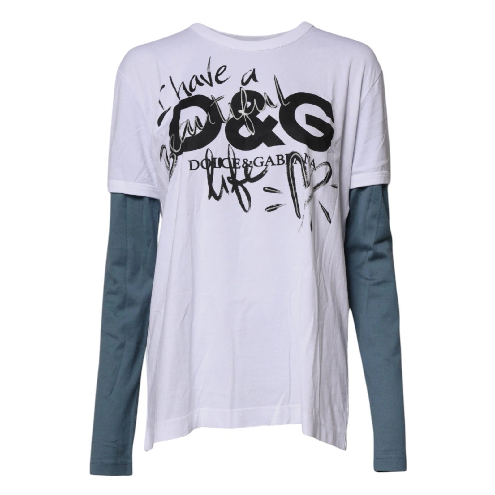 T-shirt Dolce & Gabbana en coton blanc à col rond et imprimé graphique