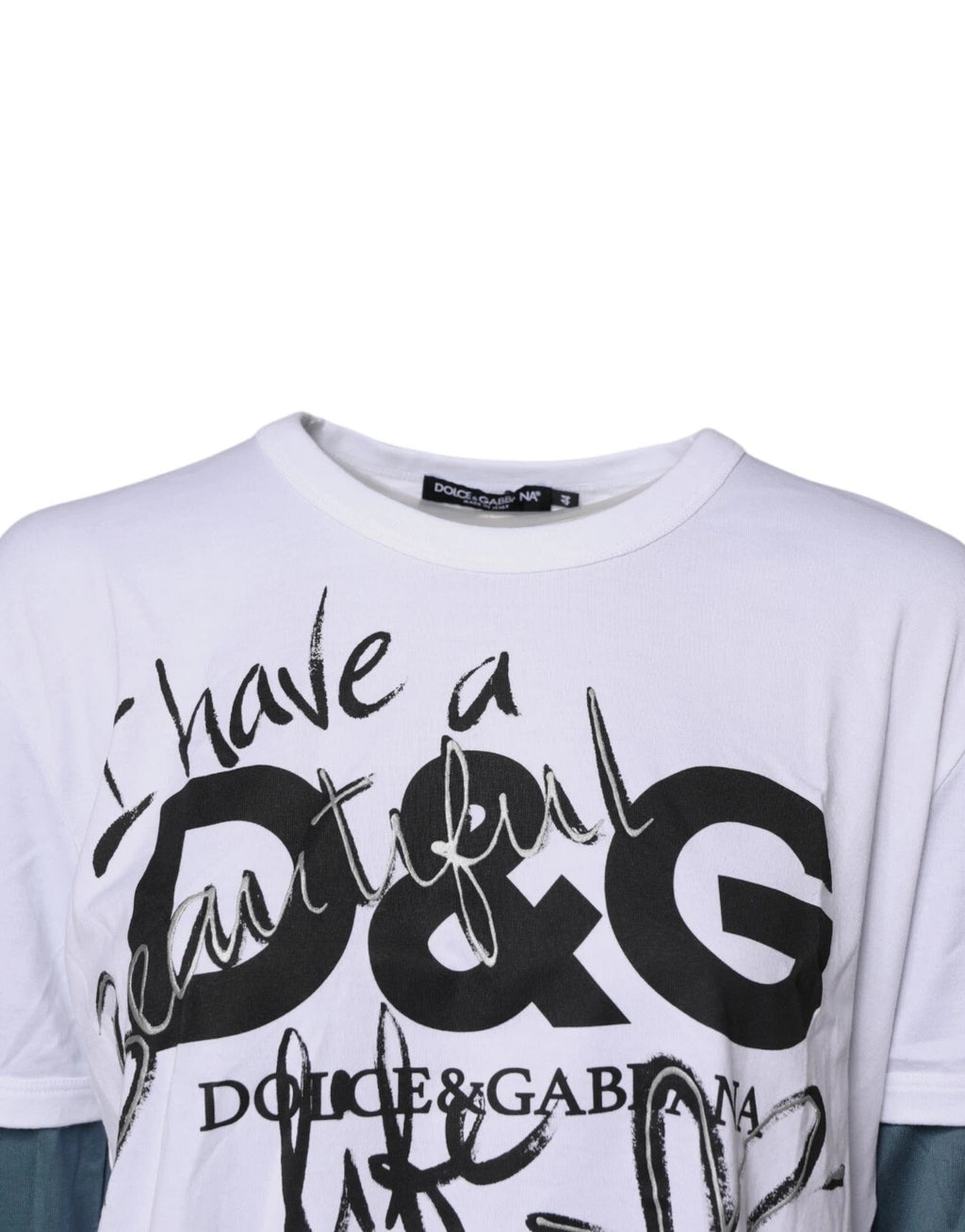 T-shirt Dolce & Gabbana en coton blanc à col rond et imprimé graphique