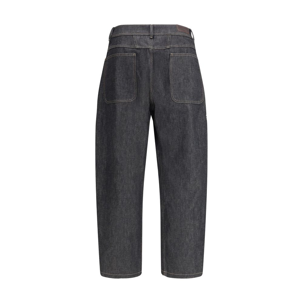 Lemaire Blue Cotton Straight-Leg Jeans