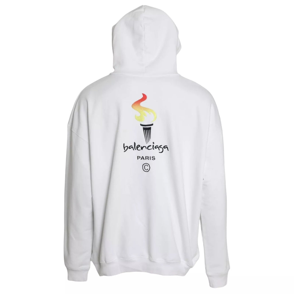 Pull à capuche oversize Balenciaga en coton blanc