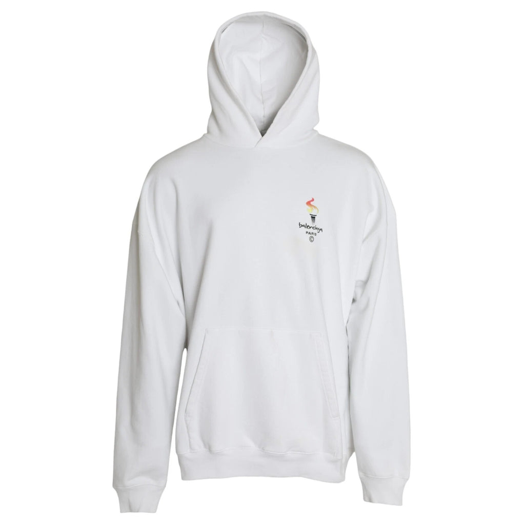 Pull à capuche oversize Balenciaga en coton blanc
