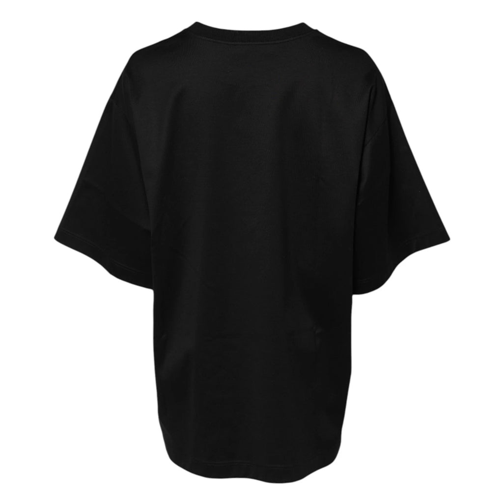 T-shirt Dolce & Gabbana en coton noir avec broderie logo DG