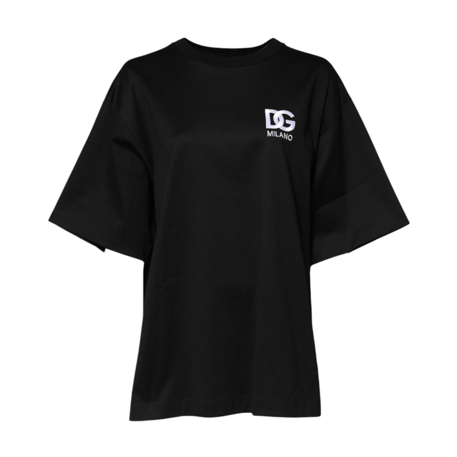 T-shirt Dolce & Gabbana en coton noir avec broderie logo DG