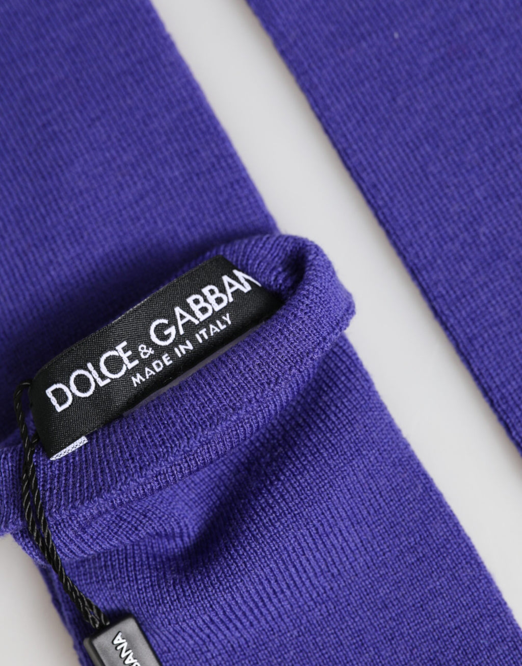 Mitaines sans doigts Dolce & Gabbana en laine violette, longueur coude