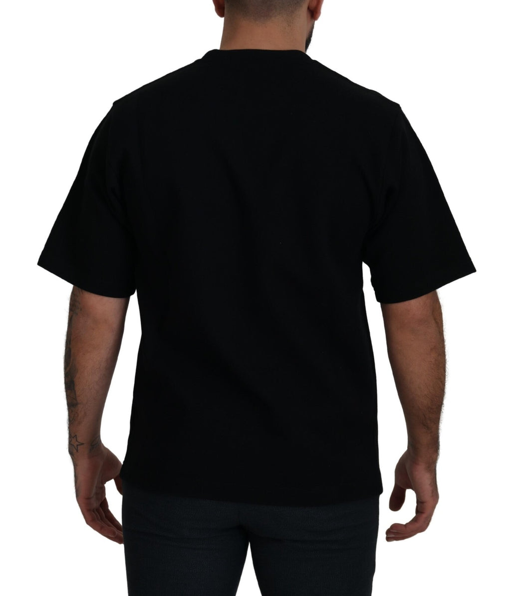 T-shirt Dolce & Gabbana en coton noir à imprimé col rond