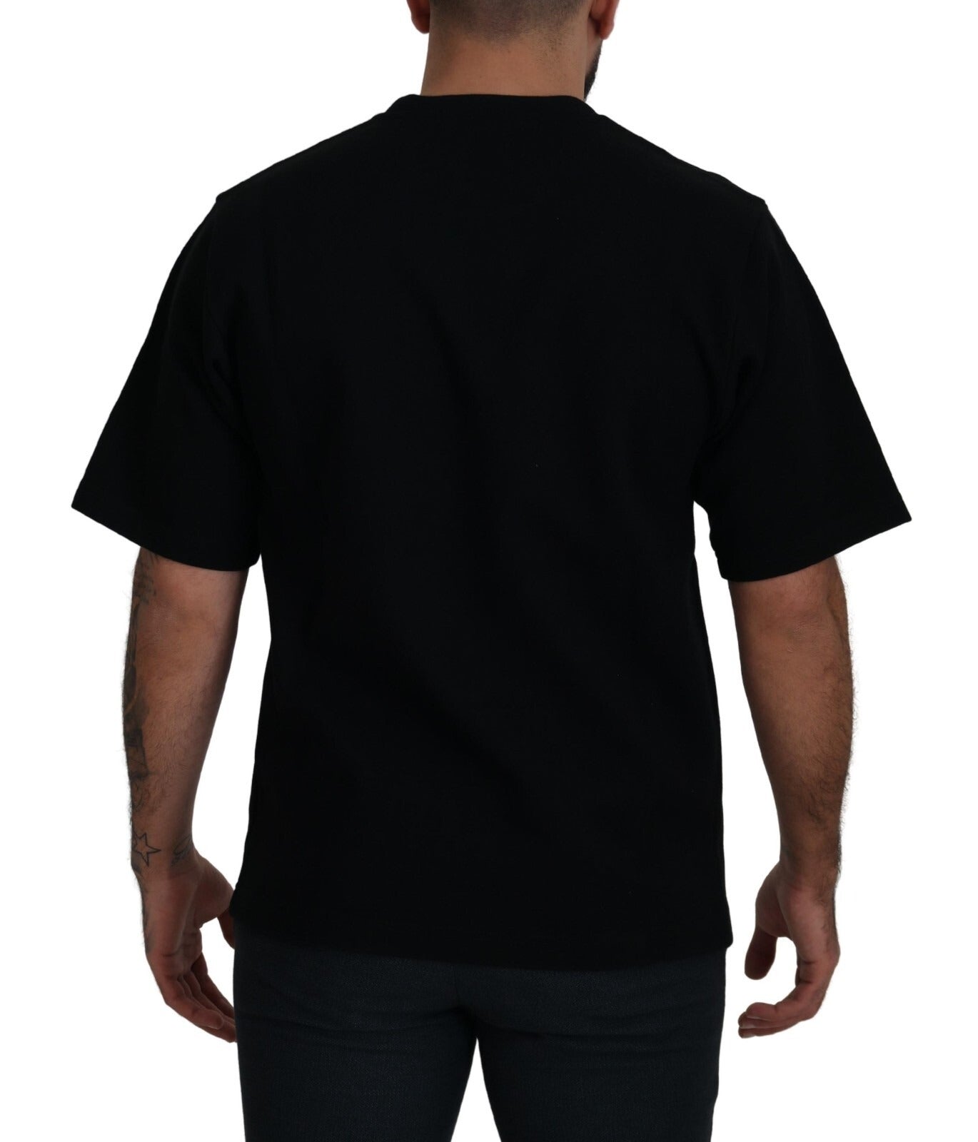 T-shirt Dolce & Gabbana en coton noir à imprimé col rond