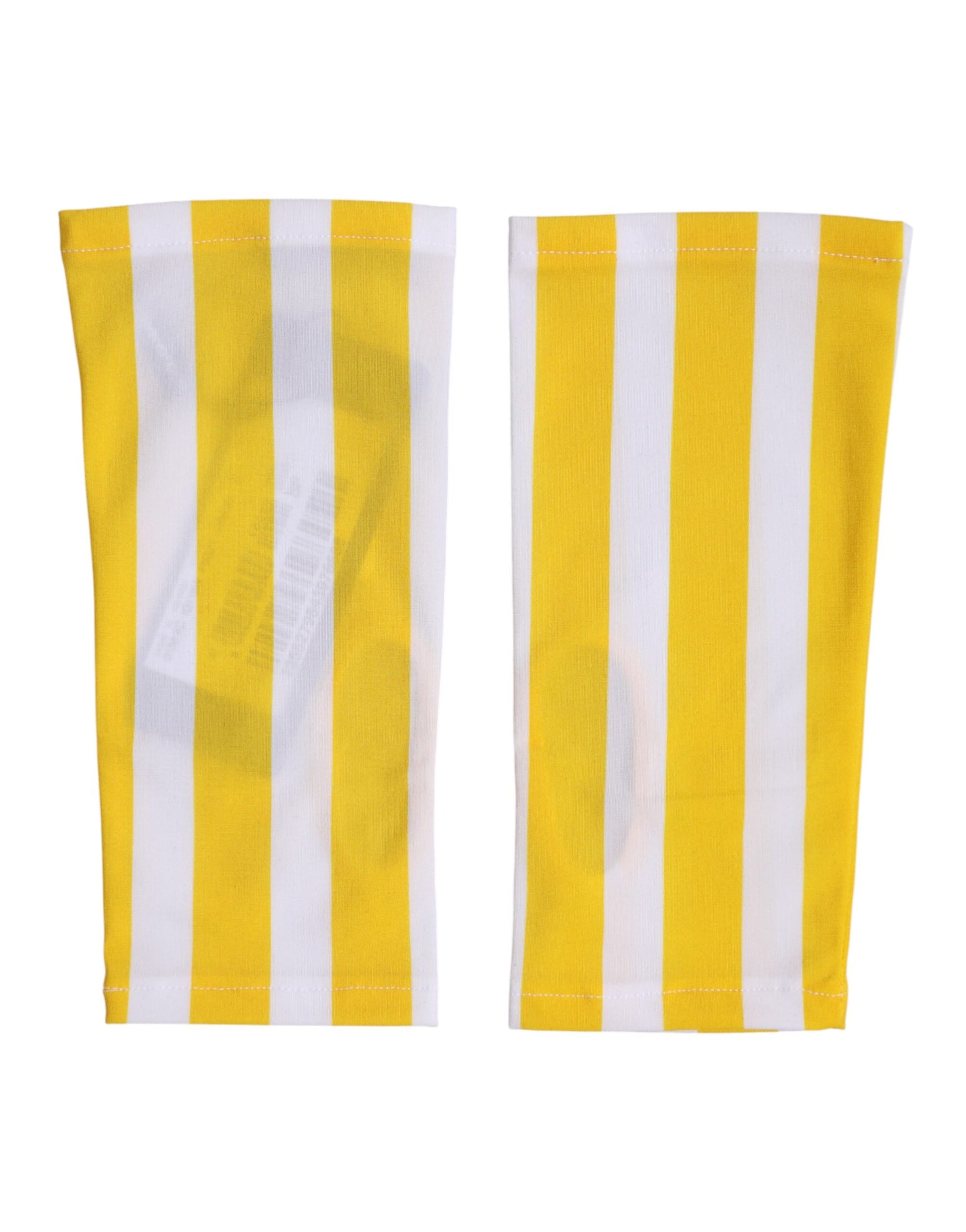 Gants courts sans doigts Dolce & Gabbana en nylon blanc et jaune