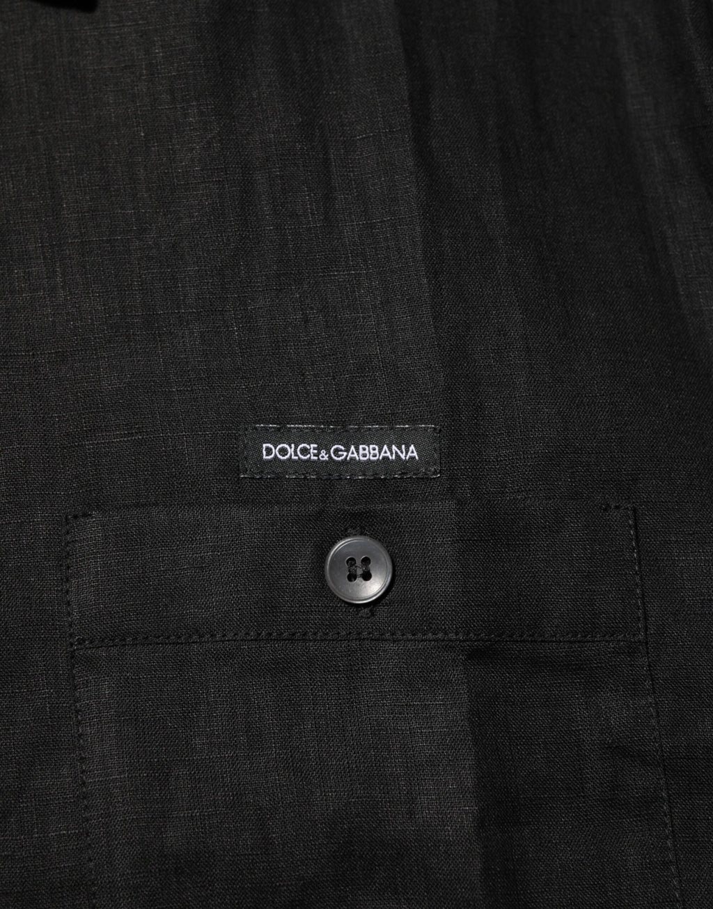 Polo Carhartt Wip noir en lin à manches courtes et col.