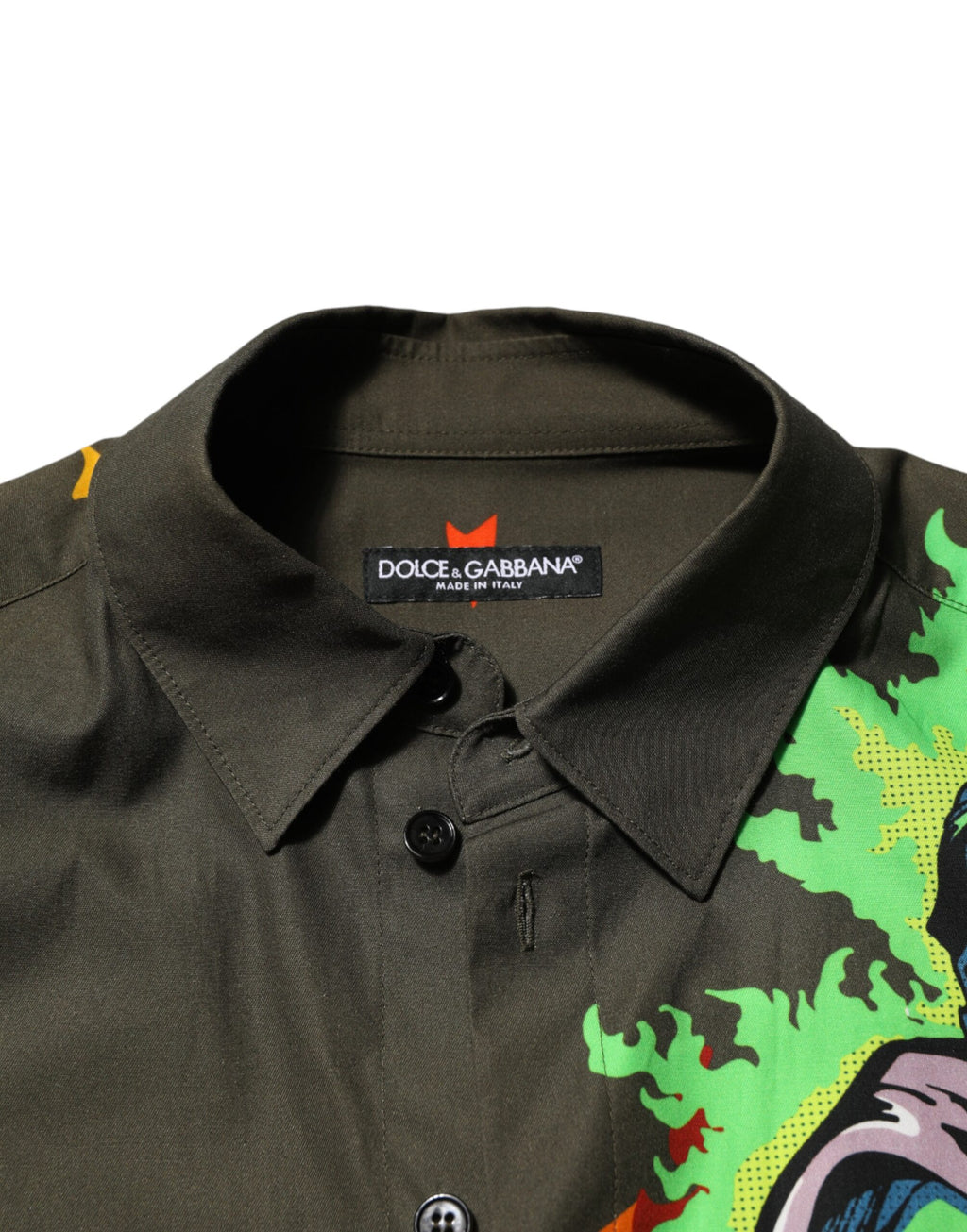 Chemise boutonnée Dolce & Gabbana verte à imprimé super-héros