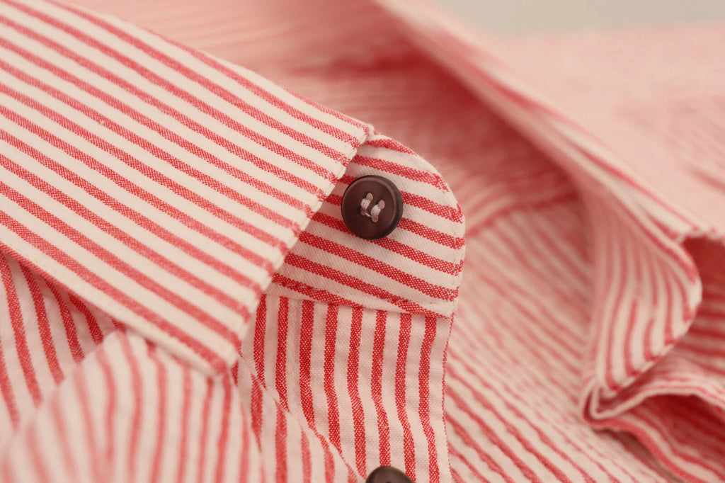 Chemise à manches courtes en coton rayée rouge et blanc Dolce & Gabbana