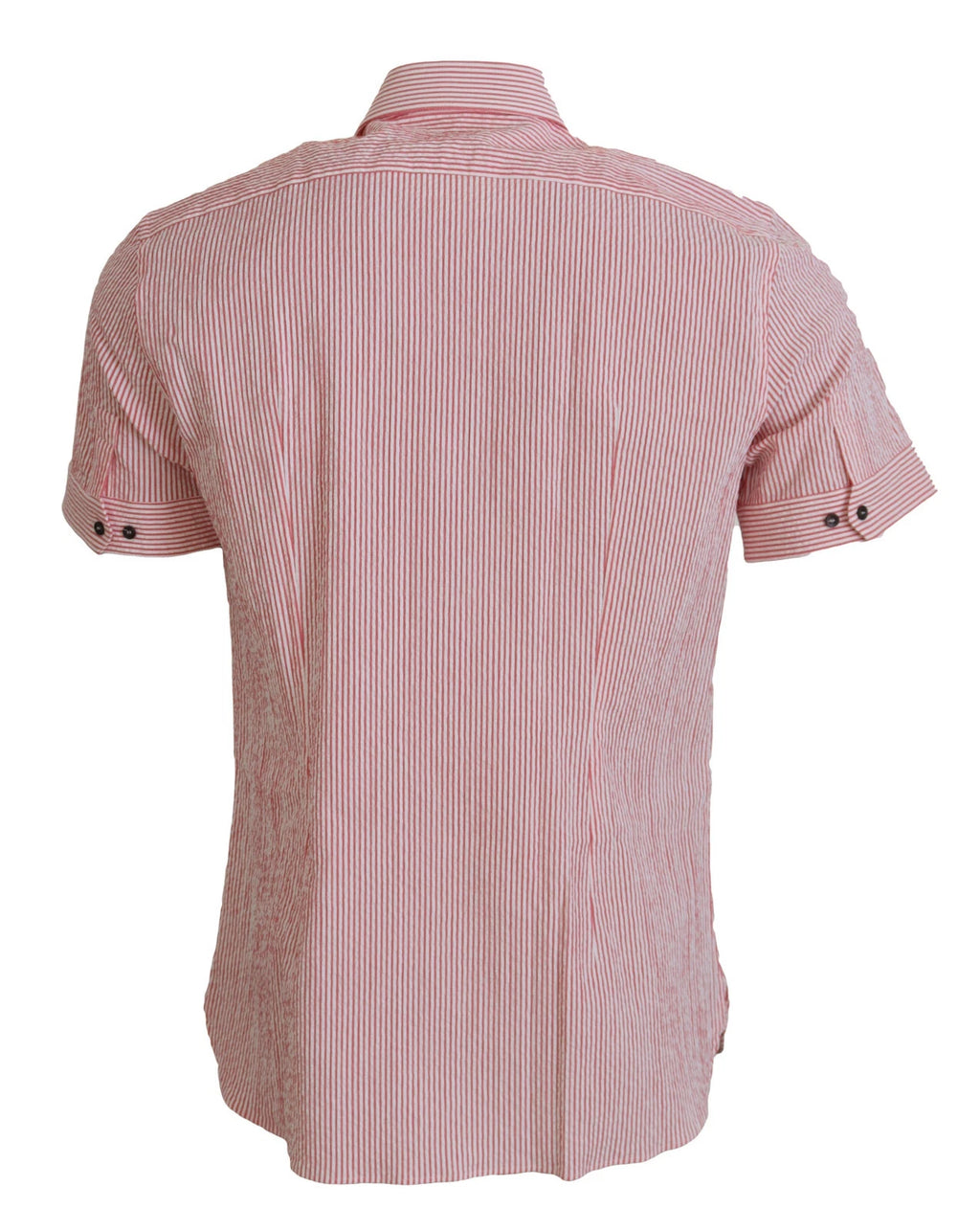 Chemise à manches courtes en coton rayée rouge et blanc Dolce & Gabbana