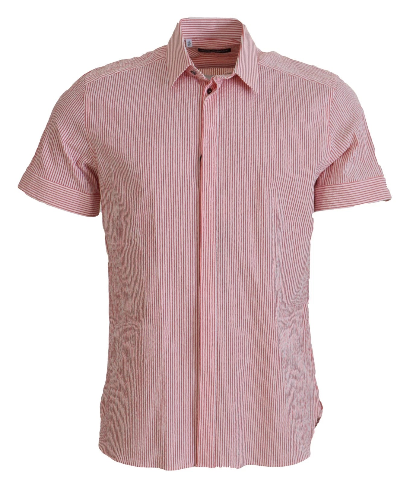 Chemise à manches courtes en coton rayée rouge et blanc Dolce & Gabbana