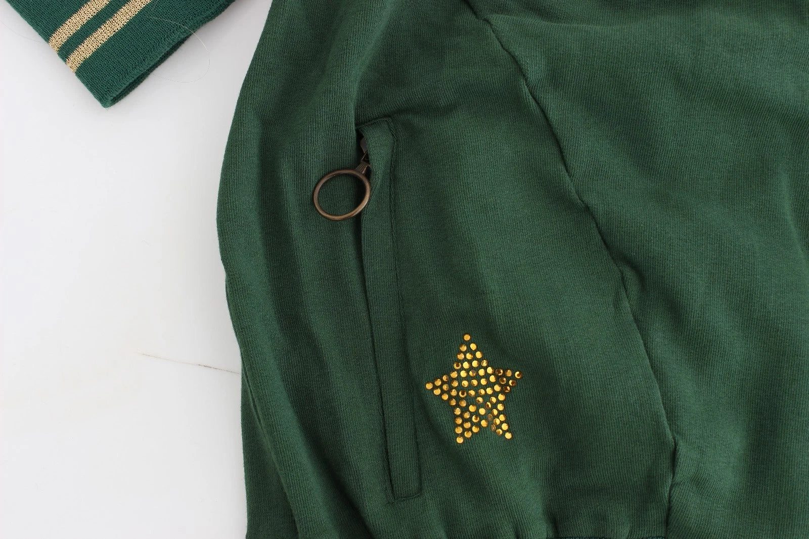Gilet Sweat-shirt Veste John Galliano Vert Fausse Fermeture Éclair