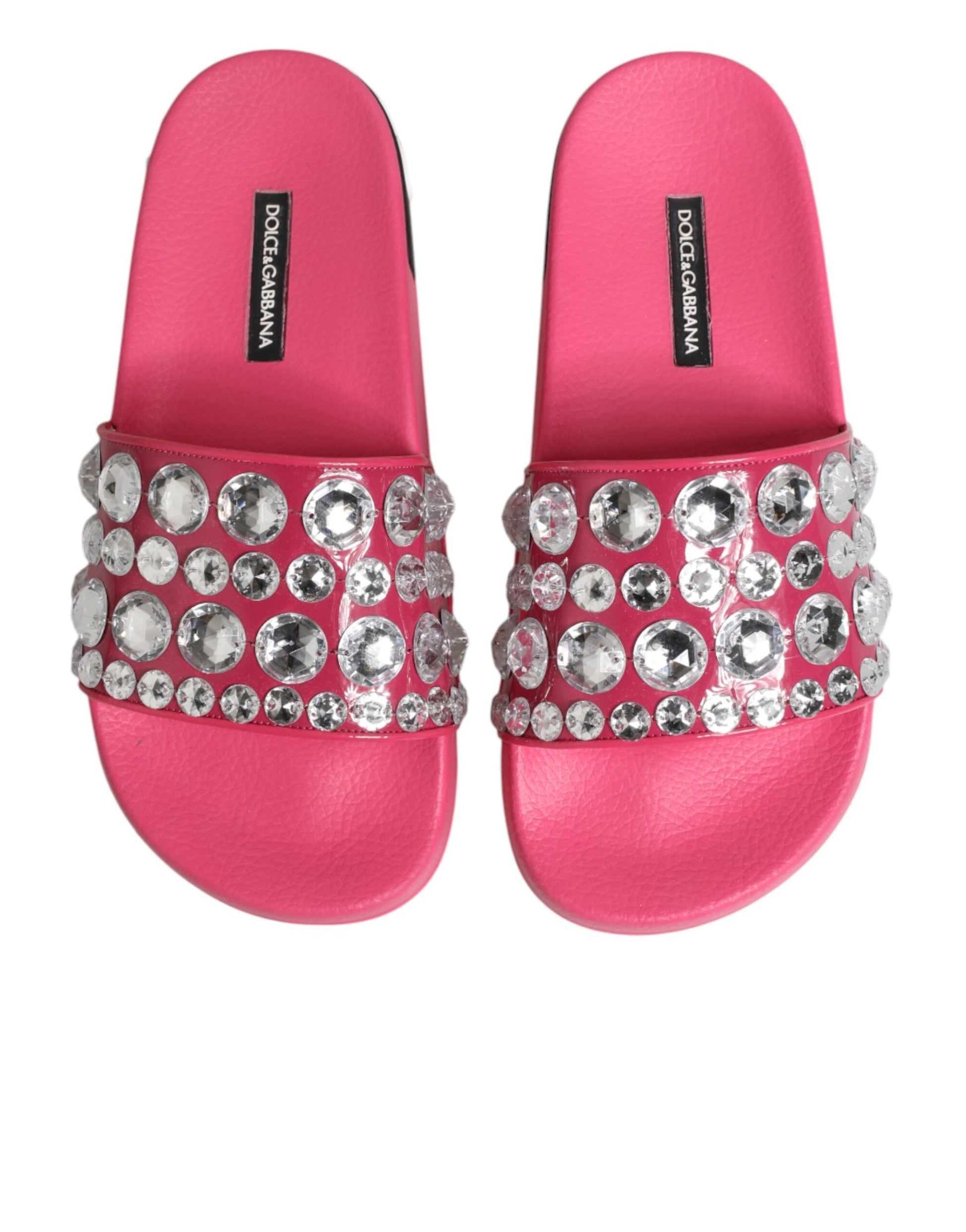 Dolce & Gabbana Sandales à Enfiler Roses à Cristaux Chaussures de Plage